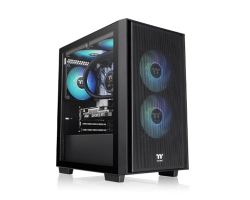 CAJA THERMALTAKE VERSA H16 TG ARGB M-ATX 3XVENTX120 MM SN FUENTE NEGRO