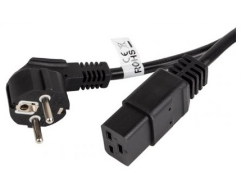 CABLE LANBERG ALIMENTACION CEE 7/7 A IEC 320 C19 1.8M 16A VDE NEGRO