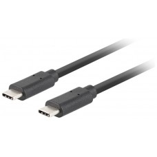 CABLE USB-C LANBERG 3.1 GEN 2 MACHO/MACHO 10GB/S PD100W 0.5M NEGRO