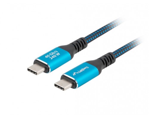 CABLE USB-C 4.0 LANBERG MACHO/MACHO 1.5M 240W 8K 60HZ NEGRO/AZUL