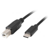 CABLE LANBERG USB C MACHO A USB B 2.0 MACHO 1.8M NEGRO-3SX CABLE LANBERG USB C MACHO A USB B 2.0 MACHO 1.8M NEGRO
