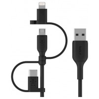 Belkin BOOST CHARGE cable USB 1 m USB A USB C/Micro-USB B/Lightning Negro (Espera 4 dias)-14SX Belkin BOOST CHARGE cable USB 1 m USB A USB C/Micro-USB B/Lightning Negro (Espera 4 dias)