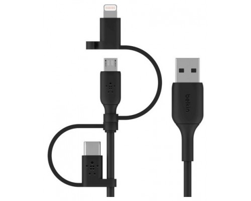 Belkin BOOST CHARGE cable USB 1 m USB A USB C/Micro-USB B/Lightning Negro (Espera 4 dias)-SX14 Belkin BOOST CHARGE cable USB 1 m USB A USB C/Micro-USB B/Lightning Negro (Espera 4 dias)