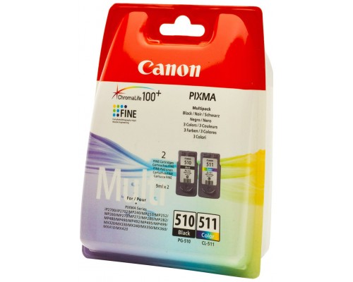 TINTA CANON PG-510 / CL-511 PACK CUATRICOLOR C/M/Y/BK (Espera 4 dias)