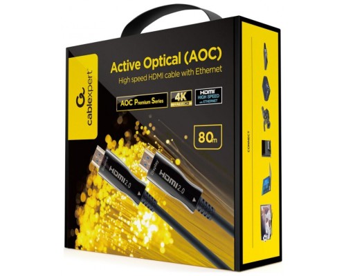 CABLE HDMI GEMBIRD  DE ALTA VELOCIDAD CON OPTICA ACTIVA AOC CON ETHERNET 80 M