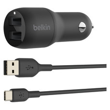 BOOST CHARGE 24W USB-A DUAL CAR CHARGER W/ 1M PVC A-C, BLACK (Espera 4 dias)-SX21 BOOST CHARGE 24W USB-A DUAL CAR CHARGER W/ 1M PVC A-C, BLACK (Espera 4 dias)