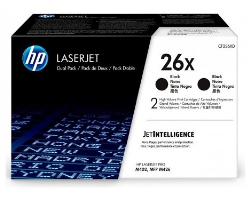 HP LaserJet Pro M402/426 Pack 2 Toner Negro nº26X 9.000 paginas alta capacidad