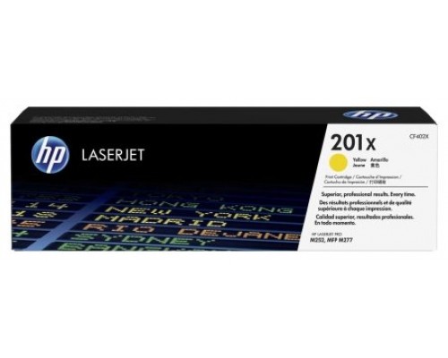 HP Laserjet Pro M252, M277 MFP 201X Toner Amarillo Alta 2.300 pag