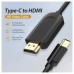 CONVERSOR 1.4 USB-C/M A HDMI/M 4K 3 M NEGRO VENTION (Espera 4 dias)