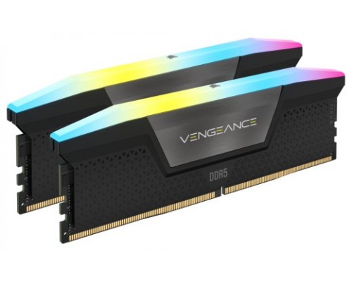 DDR5 32 GB(2X16KIT) 5600 VENGEANCE RGB BLACK CORSAIR (Espera 4 dias)