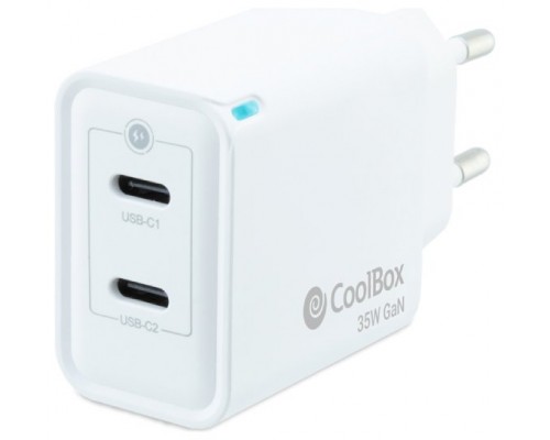 Coolbox Cargador Gan 35W USB-C/USB-C PARED