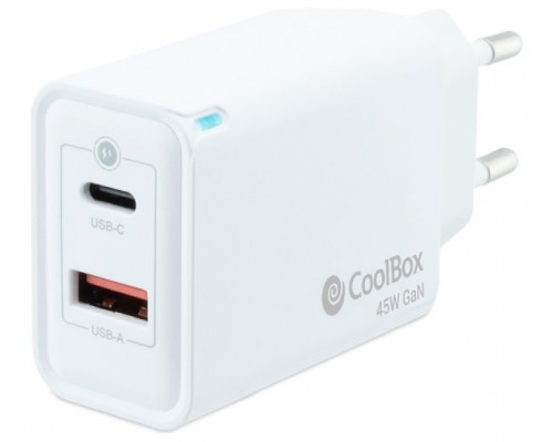 CARGADOR USB COOLBOX PARED USB-C USB-A 45W