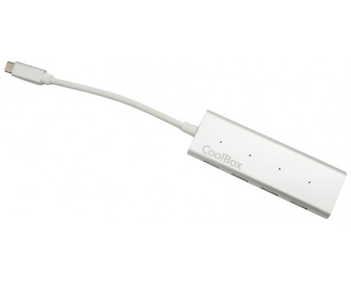 HUB TYPE-C 4 PUERTOS USB3.0 ALU3-C ALUMINIO COOLBOX (Espera 4 dias)
