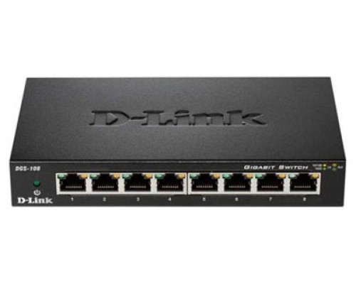 SWITCH D-LINK DGS-108 8PTOS 10/100/1000 (Espera 4 dias)