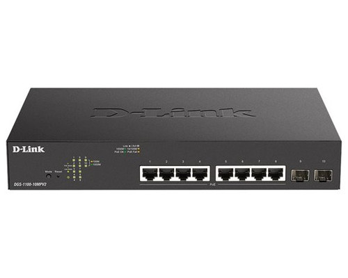 SWITCH D-LINK 10P DGS-1100-10MPV2 10/100/1000(POE)+ 2