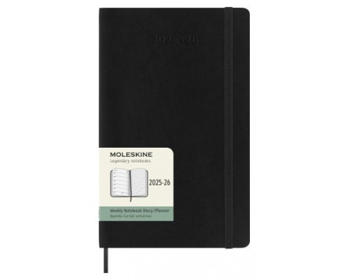 AGENDA 18M 2025-2026 SEMANAL L (13 X 21 CM) NEGRA TAPA BLANDA MOLESKINE DSB18WN3Y26 (Espera 4 dias)