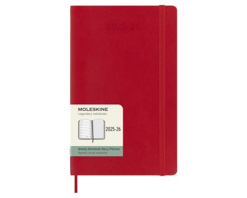 AGENDA 18M 2025-2026 SEMANAL L (13 X 21 CM) ROJO TAPA BLANDA MOLESKINE DSF218WN3Y26 (Espera 4 dias)