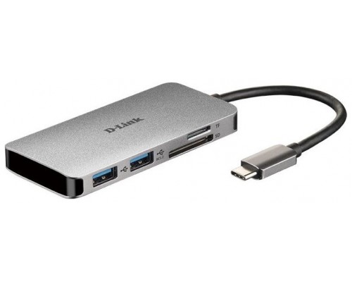 HUB USB-C D-LINK 6 EN 1 (LECTOR SD MICROSD HDMI