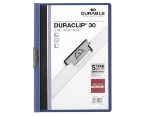 DOSSIER CON CLIP 30 H A4 AZUL OSCURO DURABLE 2200-07 (MIN25) (Espera 4 dias)