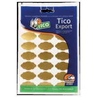 PAQUETE 10 HOJAS ETIQUETAS SATINADAS ORO 36X19 MM TICO E-GL-3619 (Espera 4 dias)