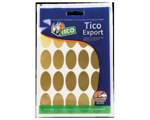 PAQUETE 10 HOJAS ETIQUETAS SATINADAS ORO 36X20 MM TICO E-GL-3620 (Espera 4 dias)