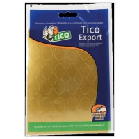 PAQUETE 10 HOJAS ETIQUETAS SATINADAS ORO 48X18 MM TICO E-GL-4818 (Espera 4 dias)