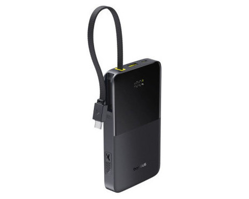 OS-BASEUS ENERFILL FC51 BIPOW2 PRO DIGITAL DISPLAY POWER BANK WITH BUILT-IN CABLE 10000MAH 22.5W COSMIC BLACK (Espera 4 dias)