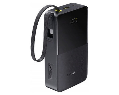 OS-BASEUS ENERFILL FC51 BIPOW2 PRO DIGITAL DISPLAY POWER BANK WITH BUILT-IN CABLE 20000MAH 22.5W COSMIC BLACK (Espera 4 dias)