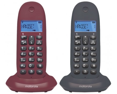 MOTOROLA C1002 LB+ Telefono DECT DUO Gris-Granate