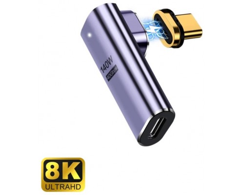 ADAPTADOR USB-C EWENT MACHO-HEMBRA MAGNETICO PD100W PURPURA