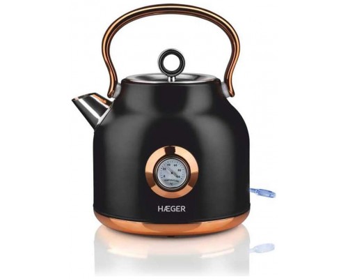 HERVIDOR ELECTRICO ART DECO 1.7L 2200W NEGRO INOX HAEGER (Espera 4 dias)