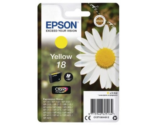 TINTA EPSON C13T18044012 Nº 18 AMARILLA (Espera 4 dias)