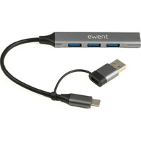 HUB EWENT EW1154 USB-C/USB-A 3.2 1PTO USB-A 3.2 3PTOS (Espera 4 dias)