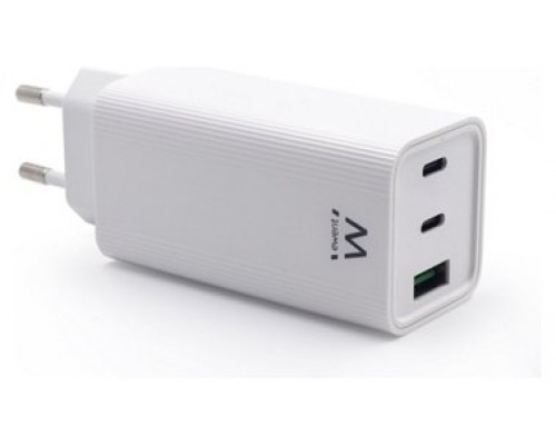 CARGADOR MOVIL EWENT CARGA RAPIDA PUERTOS 2 USB-C Y 1 USB-A 65W BLANCO