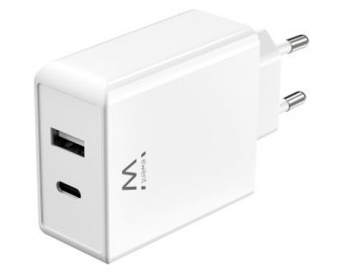 CARGADOR MOVIL EWENT CARGA RAPIDA PUERTOS USB-C Y USB-A 45W BLANCO