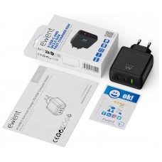 EWENT Cargador Gan Fast 65W 2 USB-C PD-1USB-A QC-SX7 EWENT Cargador Gan Fast 65W 2 USB-C PD-1USB-A QC