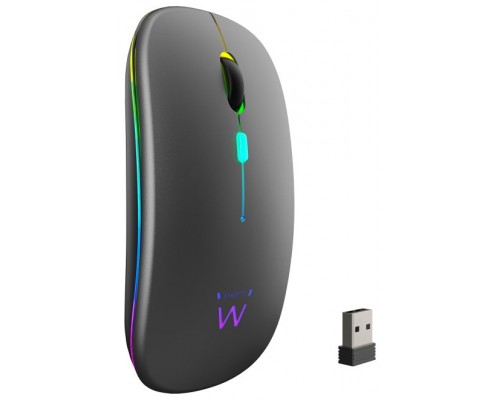 EWENT Ratón Inalámbrico Recarg. Dual  BT/WIFI, RGB
