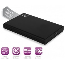 EWENT CARCASA HD 2.5" USB 3.1. SIN TORNILLOS. NEGRO (EW7044) (Espera 4 dias)