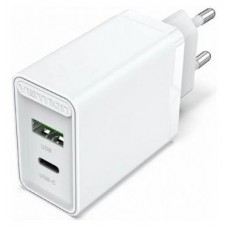 CARGADOR PARED USB-C/PD + USB-A/QC 20W BLANCO VENTION (Espera 4 dias)