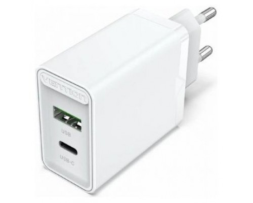 CARGADOR PARED USB-C/PD + USB-A/QC 20W BLANCO VENTION (Espera 4 dias)