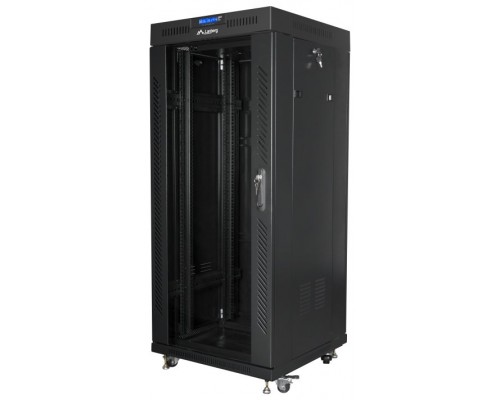 ARMARIO LANBERG 19" 27U 600X600 FLAT PACK NEGRO PUERTA CRISTAL CON LCD V2