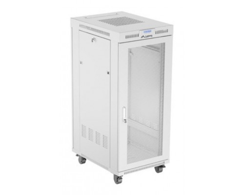 ARMARIO LANBERG RACK 19" 27U 600X800 FLAT PACK PUERTA PERFORADA CON LCD GRIS