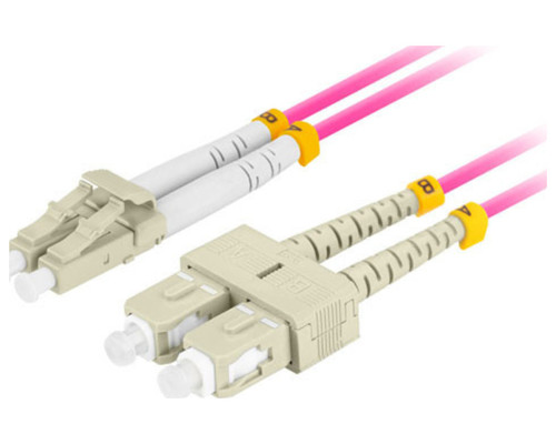 CABLE DE FIBRAOPTICA LANBERG 2M MULTI LC/UPC-SC/UPC DUPLEX OM4 LSZH 3.0MM VL