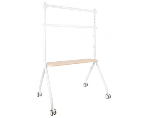 TooQ iLOVE Soporte de Suelo con Ruedas para Pantalla 49"-80", Blanco y Haya (Espera 4 dias)