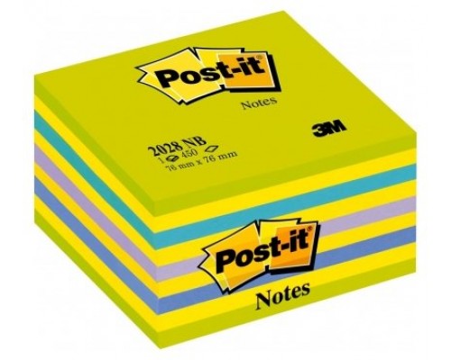 CUBO 450 HOJAS NOTAS ADHESIVAS 76X76MM COLORES SURTIDOS AZULES-VERDES 2028-NB POST-IT 7100172387 (Espera 4 dias)