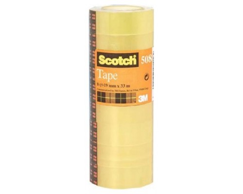 PACK 8 ROLLOS CINTAS ADHESIVAS TRANSPARENTE 19MM X 33M 508/1933 SCOTH 7100213205 (Espera 4 dias)