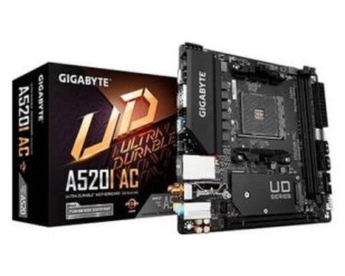 PLACA GIGABYTE A520I AC,AMD,AM4,A520,2DDR4,64GB,DP+2HDMI,GBLAN+WIFIAC+BT4.2,4SATA6+1M.2,2USB3.2,MINI-ITX (Espera 4 dias)