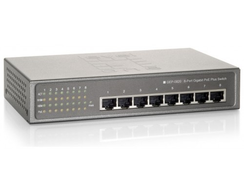 SWITCH LEVEL ONE GEP-0820W90 NO GESTION  8P POE