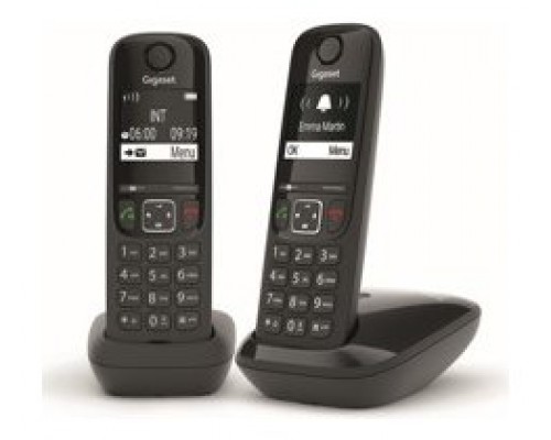 Gigaset AS690 Duo Teléfono DECT/analógico Identificador de llamadas Negro (Espera 4 dias)