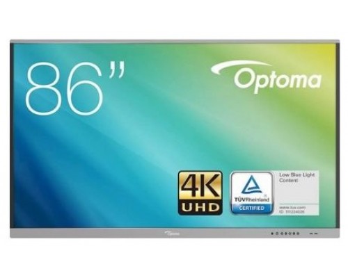 Optoma 5861RK pizarra y accesorios interactivos 2,18 m (86") 3840 x 2160 Pixeles Pantalla táctil Negro (Espera 4 dias)